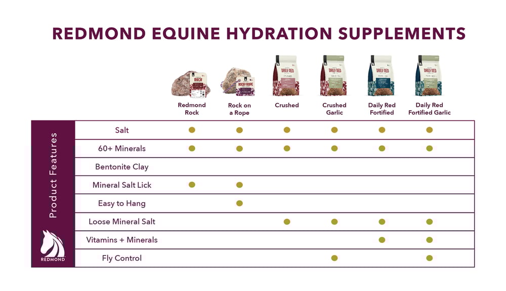 Redmond hydration products for horses