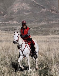 Christoph Schork competing in an endurance ride.