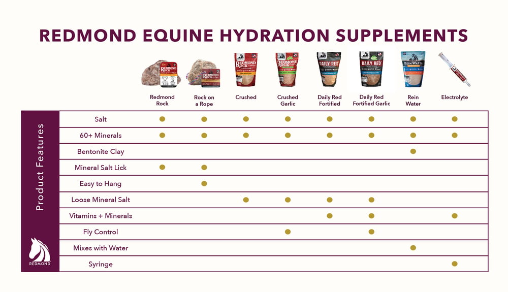 Redmond hydration products for horses