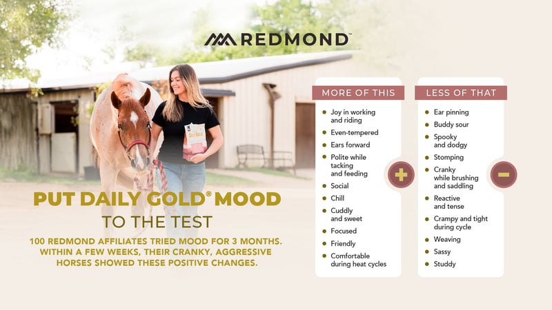 Put Daily Gold Mood to the test. Customer comments after trying Daily Gold Mood horse hormone and gut support supplement.