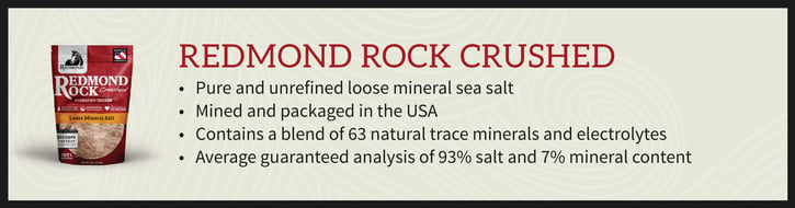 Redmond Rock Crushed loose mineral salt is a great alternative to a salt lick for horses.